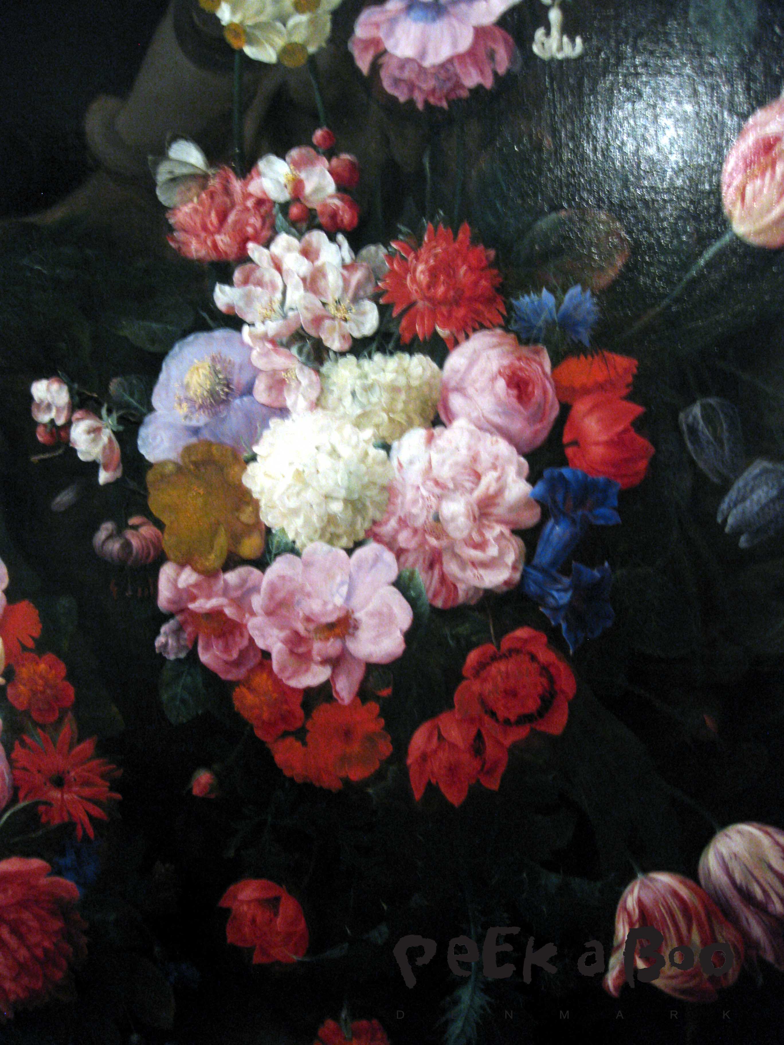 Udsnit af blomstermaleri fra 1600 tallet.