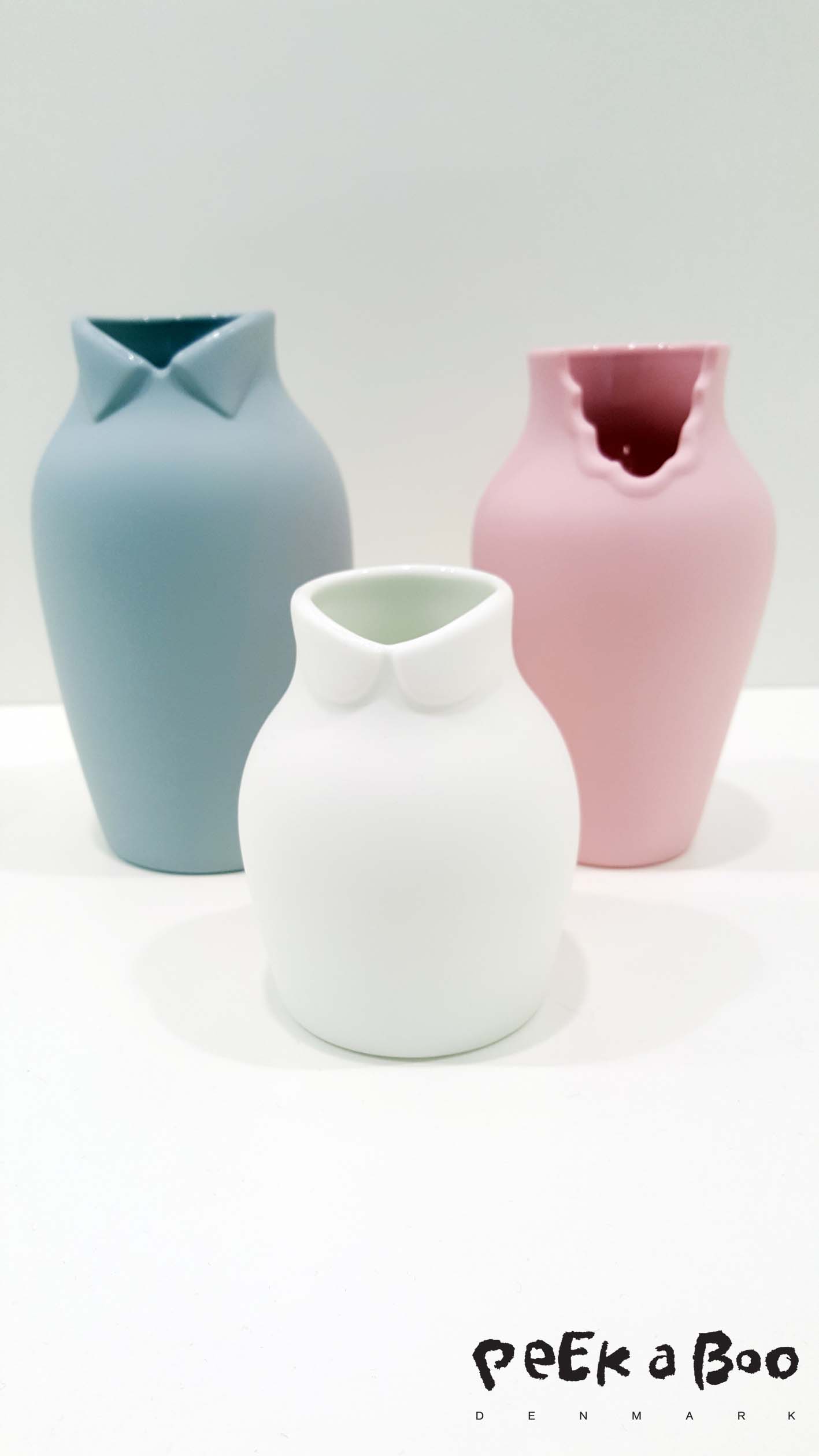 Ceramic japan made these cute vases in pastel colours and they are called "dress up".